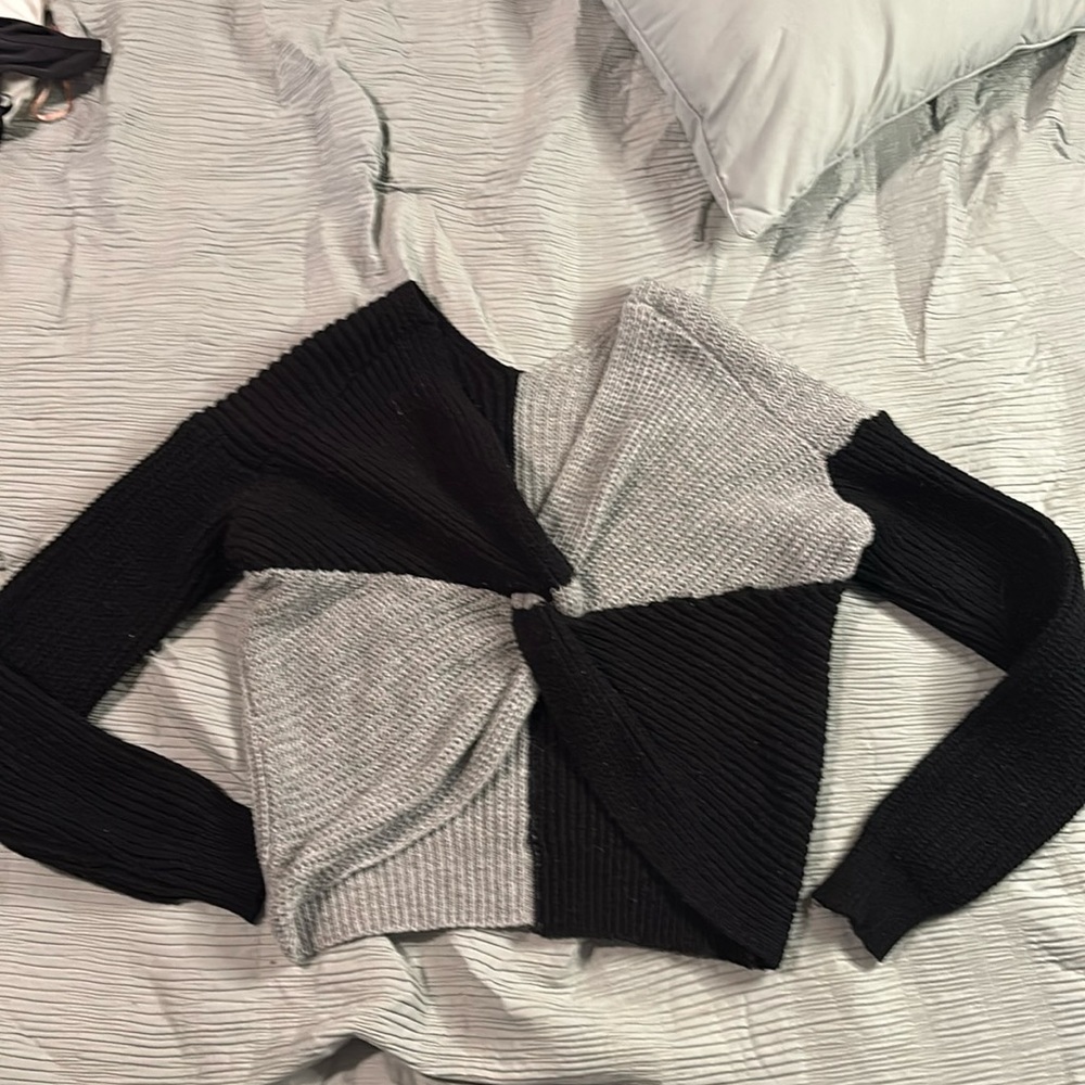 Two color sweater.